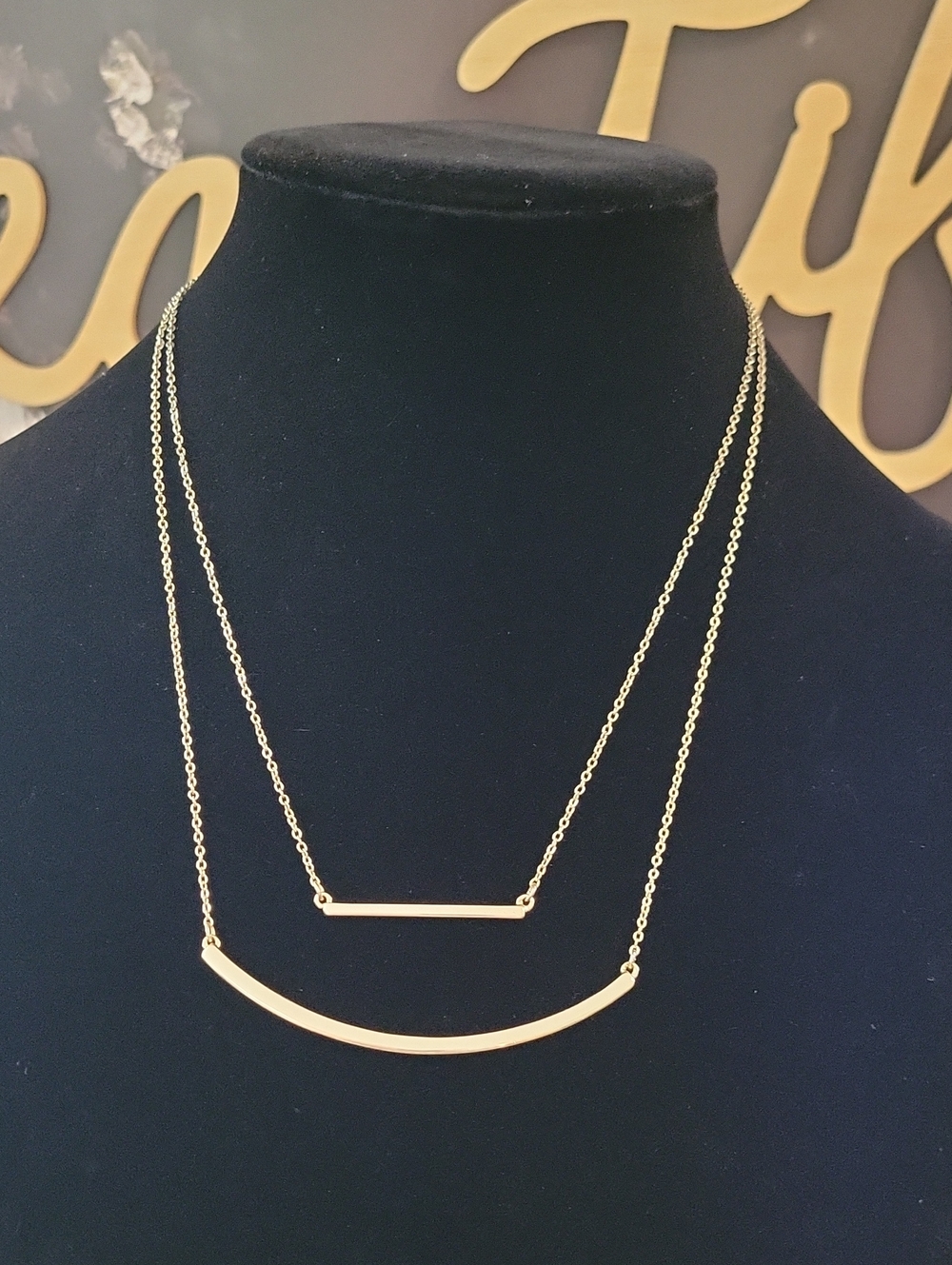 LOFT Gold Layered Bar Necklace